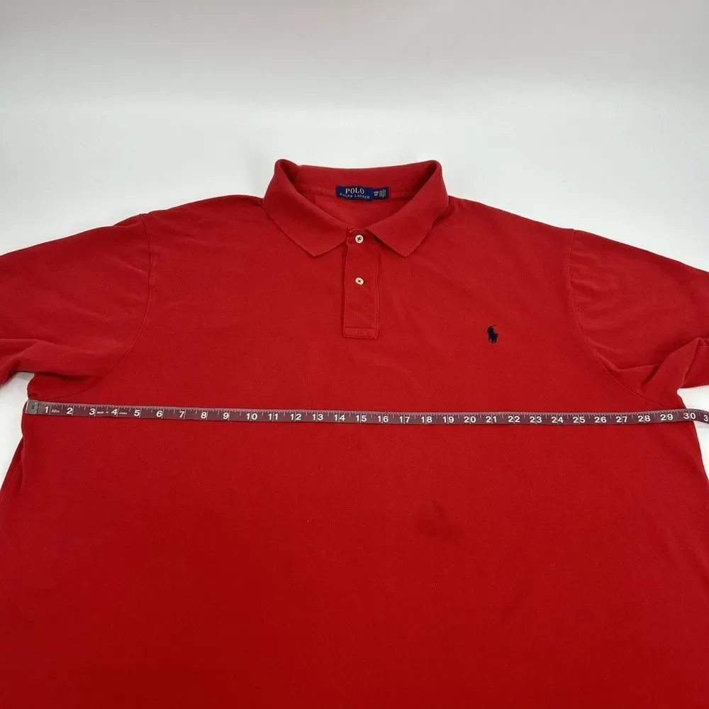 Polo Ralph Lauren Shirt Men's 4XB Big Red Short Sleeve‎ Polo Pique Preppy